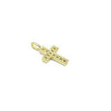Baguette CZ Pave Cross Charm Pendant, Sku#LX536