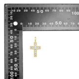 Baguette CZ Pave Cross Charm Pendant, Sku#LX536