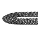 Black CZ Round Faceted Beads, Sku#U1861