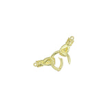 Gold Silver Hands With Round Ring Pendant Clasp Connector, Sku#LX641