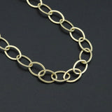 Gold Silver Oval Chain Link Adjustable Necklace, Sku#EF608