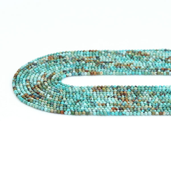 2mm Genuine Turquoise Round Faceted Beads, Sku#U1842