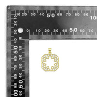 CZ Hollow Out Star On Square tag Charm, Sku#LK928