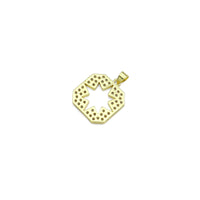 CZ Hollow Out Star On Square tag Charm, Sku#LK928