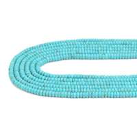 Smooth Rondelle Blue Turquoise Beads, Sku#U2044