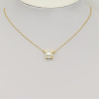 White Pearl Connector Charm/Necklace , Sku#LK941