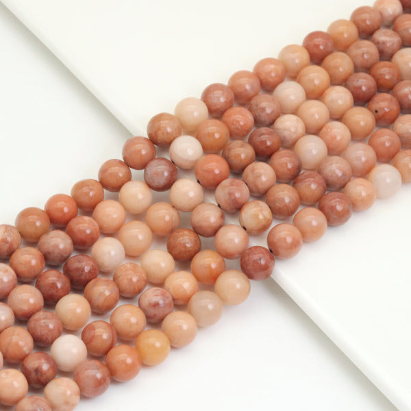 Genuine Orange Quartz Round Smooth Beads, Sku#U1879