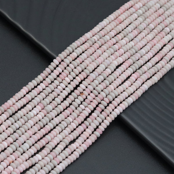 2x4mm Smooth Rondelle Pink Jasper Beads, Sku#U2055