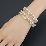 White Freshwater Pearl Stretchy Bracelet, Sku#EF510