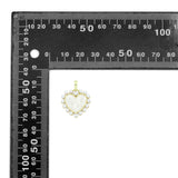 Gold White Pearl Heart Charm Pendant, Sku#A404