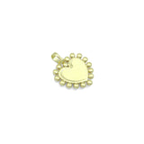Gold White Pearl Heart Charm Pendant, Sku#A404