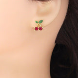 Cute Cherry Stud Earrings, Sku#ML66