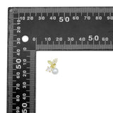 Clear CZ White Pearl Cherry Stud Earrings, Sku#A501