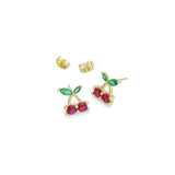 Cute Cherry Stud Earrings, Sku#ML66