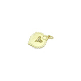 Clear CZ Gold Cross Radical Line Heart Charm Pendant, Sku#Y984