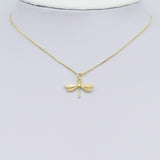 Gold Dragonfly Charm Pendant, Sku#Y985