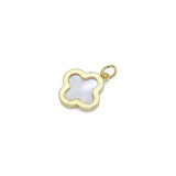 Abalone Mother of Pearl Gold flower Charm Pendant, Sku#Y991
