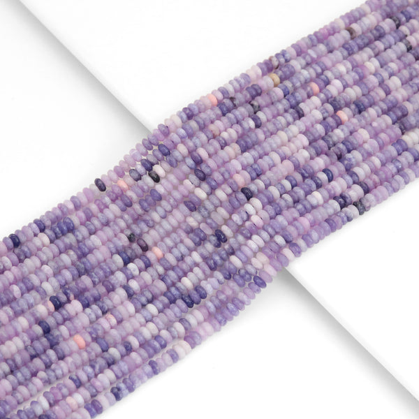 2x4mm Rondelle Smooth Lavender Jade Beads, Sku#U1958