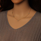 Mother of Pearl Butterfly Dainty Necklace Earring set, Sku#BXG15