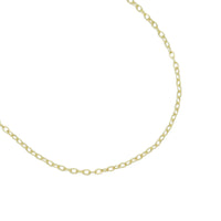 24K Gold Finished Trace Link Chain Necklace, 0.9mm/1.5mm Trace Oval link Chain Necklace, Ready to wear w/Lobster Clasp, 17.5inch,sku#JD03