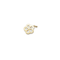 CZ White Mother of Pearl Flower Gold Charm, Sku#ZX205