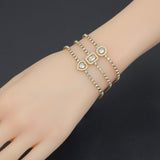 Tennis Chain Bracelet with Heart Rectangle Round CZ Bracelet, Sku#BXG21