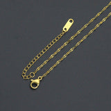 Mother of Pearl Shell Pendant Gold Dainty Link Adjustable Necklace , Sku#BXG17