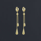Gold Teardrop Pendant Snake Chain Necklace Earring set, Sku#BXG13