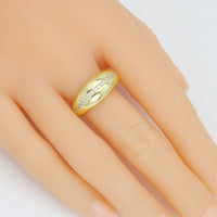 Gold Dome Adjustable Ring with CZ middle Line, Sku#LX650