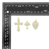 White Pearl Cross Mushroom charm, Sku#A500