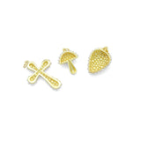 White Pearl Cross Mushroom charm, Sku#A500