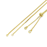 Adjustable Gold Silver box Chain Sliding Necklace, Sku#A218