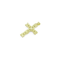 Gold Silver Clear CZ Cross Shape Pendant, Sku#LX441