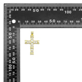 Gold Silver Clear CZ Cross Shape Pendant, Sku#LX441