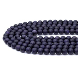 Matt Blue Goldstone Round Smooth Beads, Sku#U1786