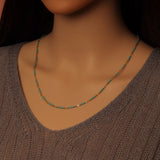 Hand Made Enamel Thin Long Link Necklace/ Chain, LX511