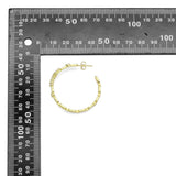 Clear CZ Gold Cross Chain Link Hoop Earrings, Sku#LD525