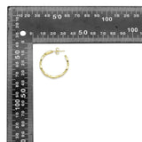 Clear CZ Gold Oval Link Hoop Earrings, Sku#LD526