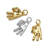 High Polished OK Hand Gesture Shape Pendant/Charm,Cubic Zirconia Charm, Necklace Bracelet Charm Pendant,10x16mm, Sku#L418