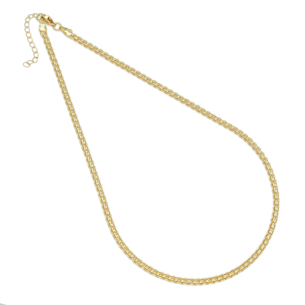 Triple Lines Oval Chain Link Chain Necklace, Sku#LD544