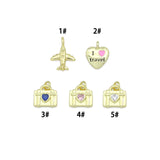 Air Plane I Love Travel Heart Camera Purse Charm Pendants,Sku#LD743