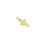 Gold Clear CZ Cross Charm Pendant, Sku#LK1106