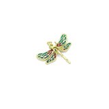 Colorful Enamel Dragonfly Shape Pendant,18K Gold Filled Fuchsia CZ Micro Pave Dragonfly Charm, Necklace Bracelet Charm Pendant, Sku#LK573