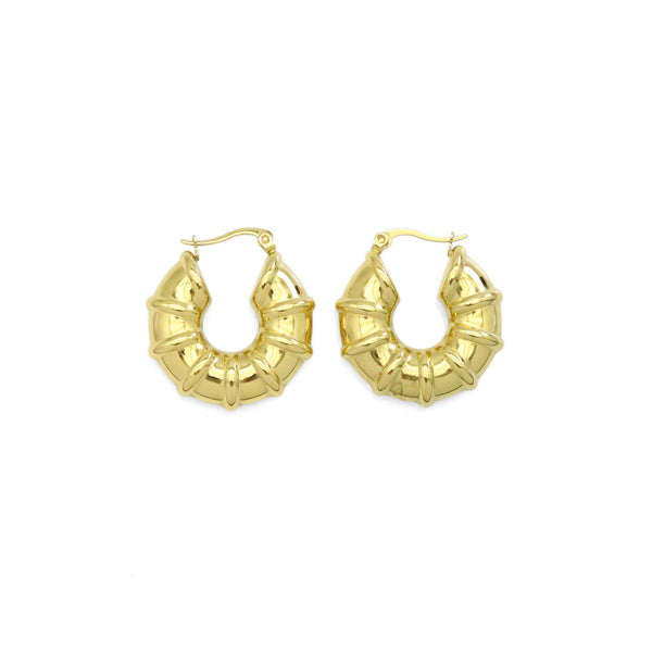 Chunky Gold Snail Earrings, Sku#LX470