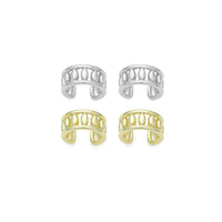 Gold Silver Beaded Ball Earring Cuff, Sku#LX716