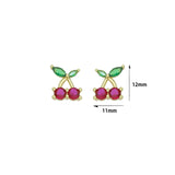 Cute Cherry Stud Earrings, Sku#ML66