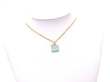 Colorful Enamel Cute Cake Shape Pendant, Sku#LD188