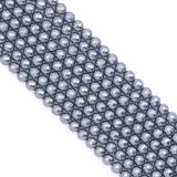 Dark Gray MOP Round Faceted Beads, Sku#T174