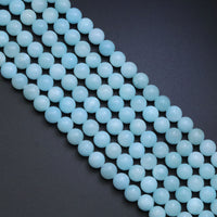Blue Jade Round Smooth Beads, Sku#U1855
