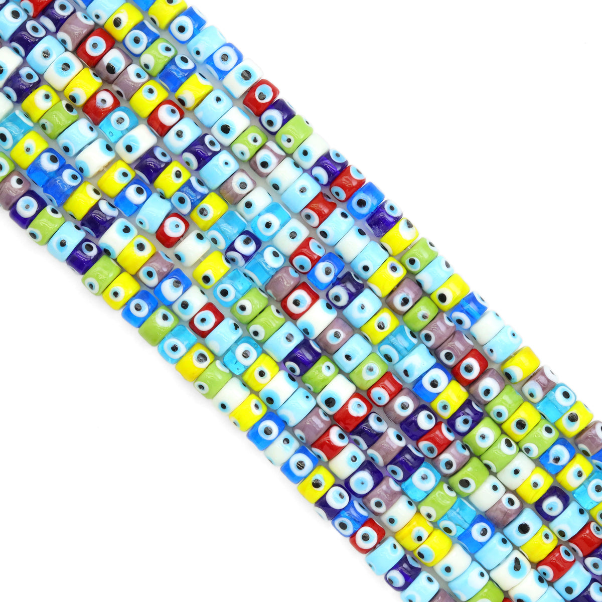 7x11mm Evil Eye Glaze Rondelle Beads, SkuU1971 Bestbeads&Beyond